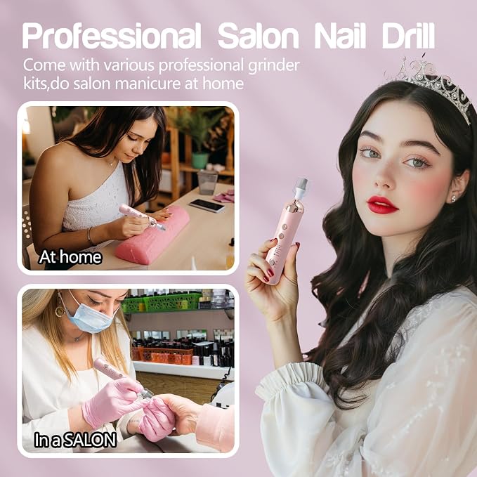 Droyek Electric Nail Drill Machine Nail Drill Electric File Nail File Kit - Image 2