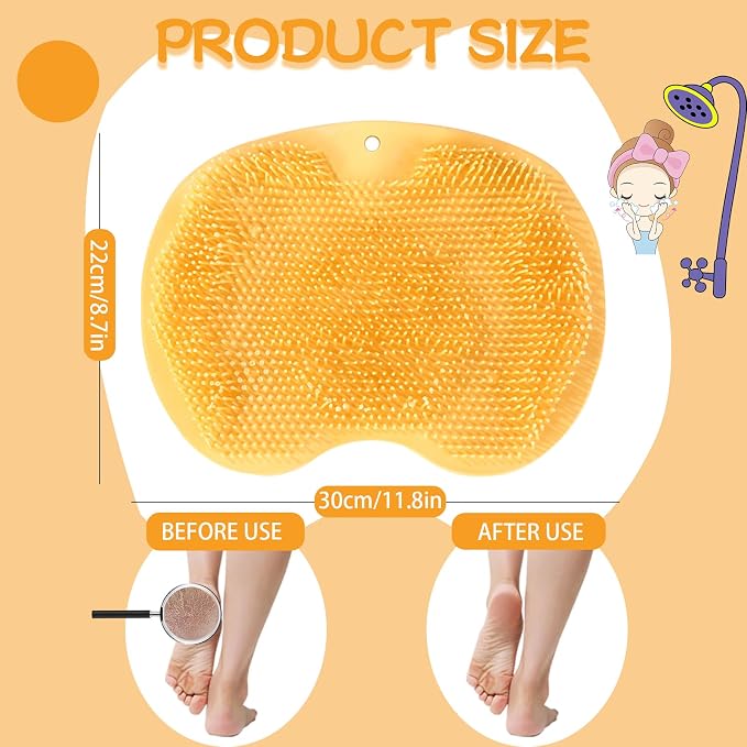 Shower Foot Scrubber, Wall Mounted Bath Massage Pad, Back Scrubber Back - Image 2