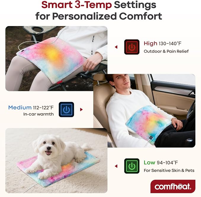 USB Heating Pad, 5V Heated Travel Pads, 3 Heat Settings & Auto Shut Off - Image 3