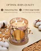 M&SENSE Pear Freesia Spring Natural Soy Wax Candle, 12.7oz 75H Large Jar Slow - Image 6