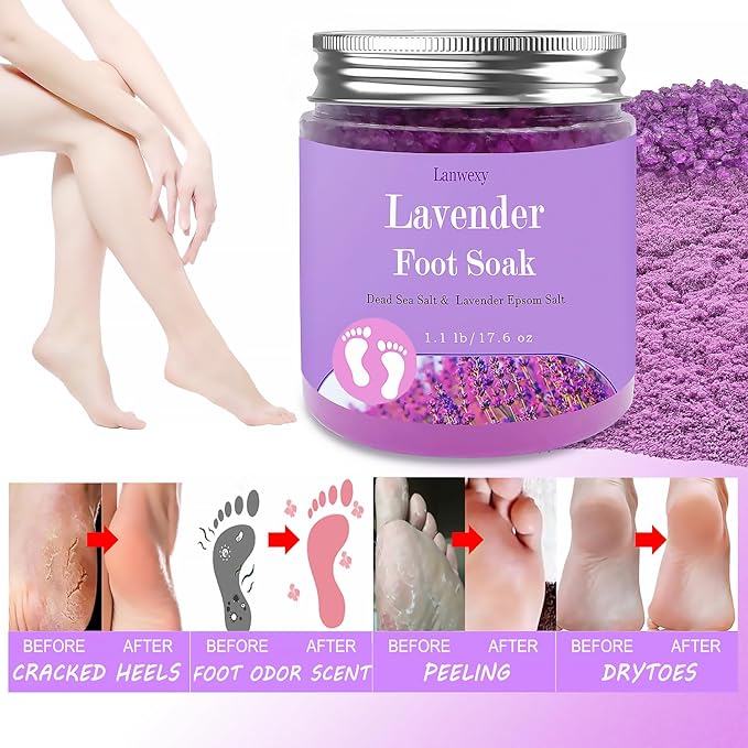 Lavender Foot Soak with Epsom Salt and Sea Salt. Organic Natural Handmade Spa - Image 2