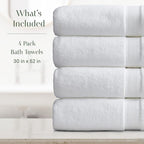 Springtree Home Luxury Bamboo Rayon Bath Towel Set of 4 | 35% Bamboo Rayon - Image 2