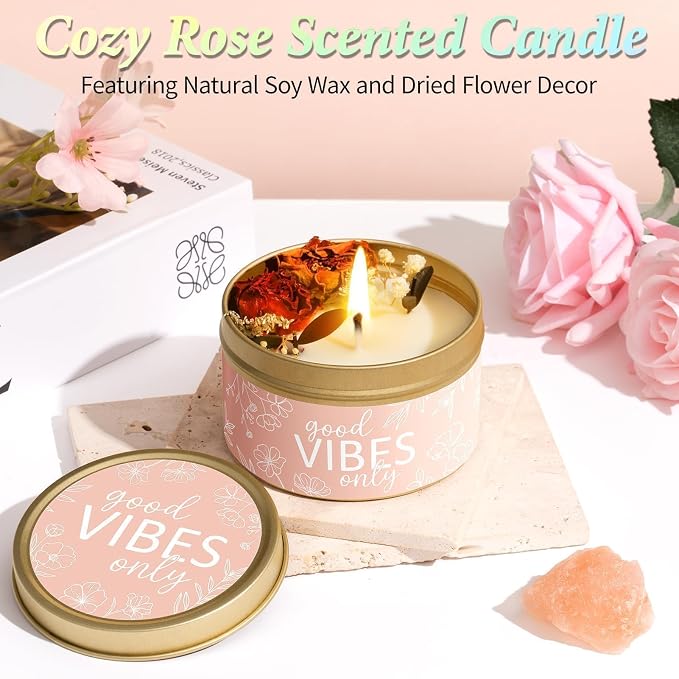 Spa Gifts for Women Bath Gift Set, Rose Relaxing Spa Gift Baskets Home Bath Set - Image 4