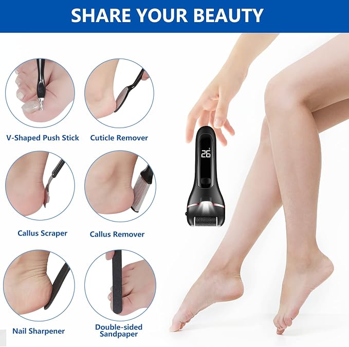 zikillya® Electric Foot Callus Remover, 16 Pack Foot File Pedicure Kit Tools - Image 7