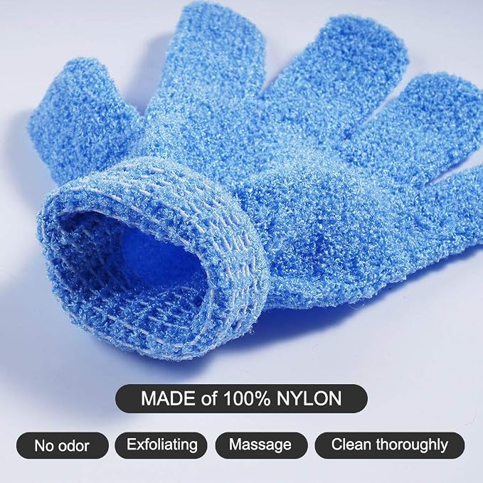10 Pairs Exfoliating Gloves, Made of 100% Nylon, 10 Colors Double Sided - Image 4