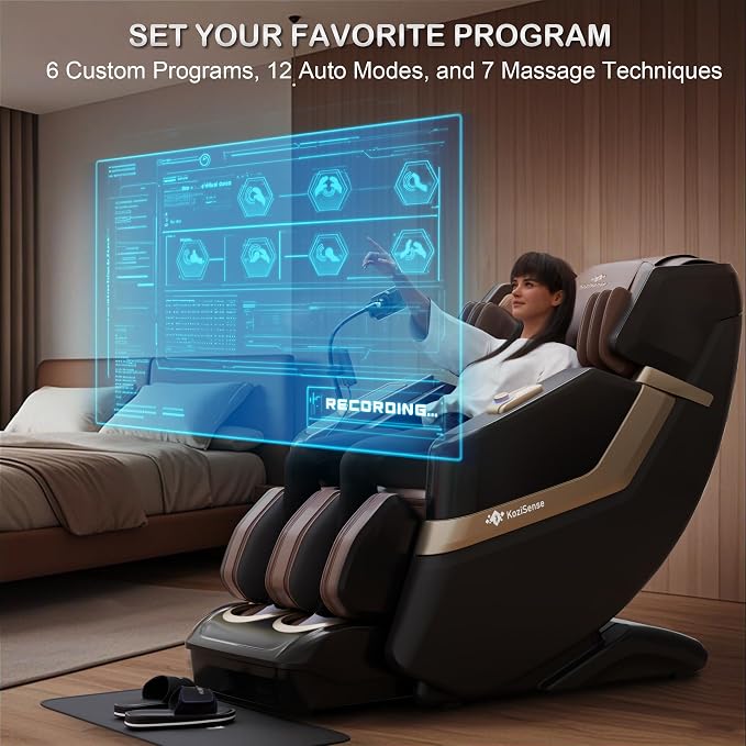 KoziSense KZ-313 2026 Heated Jade Roller Massage Chair Full Body, Deep Zero - Image 6