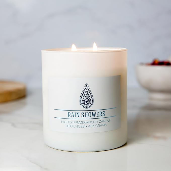 Carolina Rain Showers Scented Candle, 16 oz Wellness Relaxing Aromatherapy - Image 3