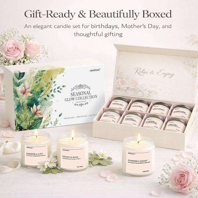 Scented Candles Gift Set, 8 Pack Soy Wax Candles - Image 3