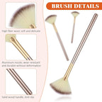 9 Pieces Facial Fan Mask Brushes, Soft Facial Applicator Brushes Tools - Image 3