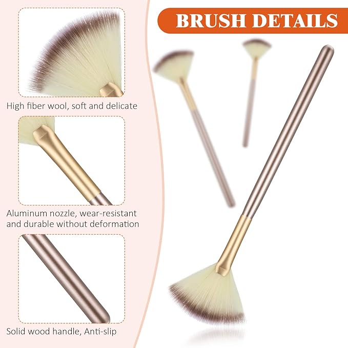 9 Pieces Facial Fan Mask Brushes, Soft Facial Applicator Brushes Tools - Image 3