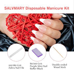Professional Disposable Manicure Kit Basics 3 Piece Nail Kit, Wood Nail File - Image 3