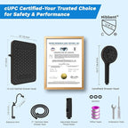 Hibbent cUPC Certified 13'' Shower Head Combo, High Pressure 5 Spray Rainfall - Image 9