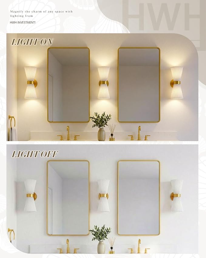 Gold Sconce Wall Lighting, HWH Single Wall Vanity Light Fixture - Image 4