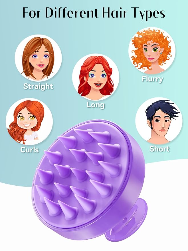 HEETA Scalp Massager Hair Growth, Soft Silicone Scalp Scrubber Shampoo Brush - Image 6