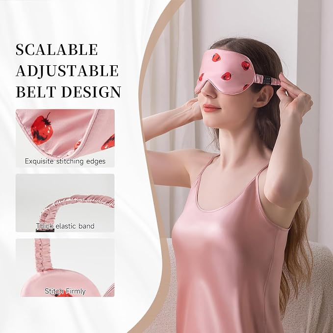 THXSILK Sleep Mask 100% 19 Momme Pure Mulberry Silk Super Smooth Cooling - Image 3