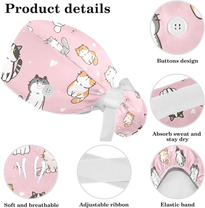Women's Working Caps with Scrunchies Tarot Pattern Background Lace-Up Hat - Image 4