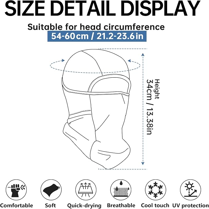 Balaclava Face Mask Sun UV Protection Breathable Full Head Mask - Image 6
