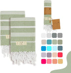 Hand Towels - Set of 2, Thin Light Compact Travel Towels, Cotton Turkish Hand by YAZZTURKISHCOTTON