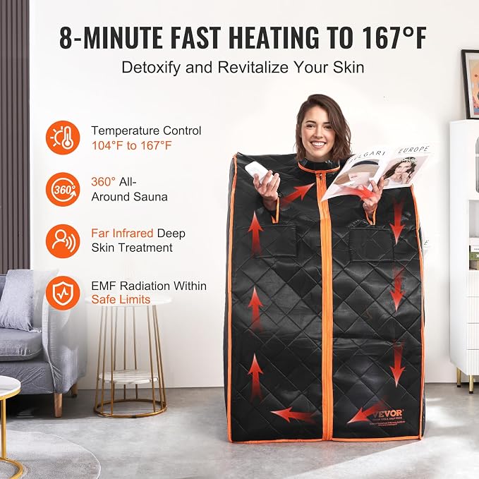 VEVOR Infrared 1050W Portable Sauna Tent Personal Sauna Kit - Image 3