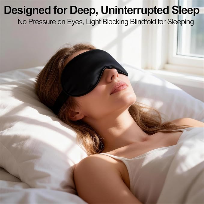Silk Sleep Mask for Sleeping, Lightweight & Comfortable Blindfold for Women & - Image 6