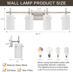SOLFART 4 Light Bathroom Vanity Lights Over Mirror, Vintage Bathroom Lighting - Image 9
