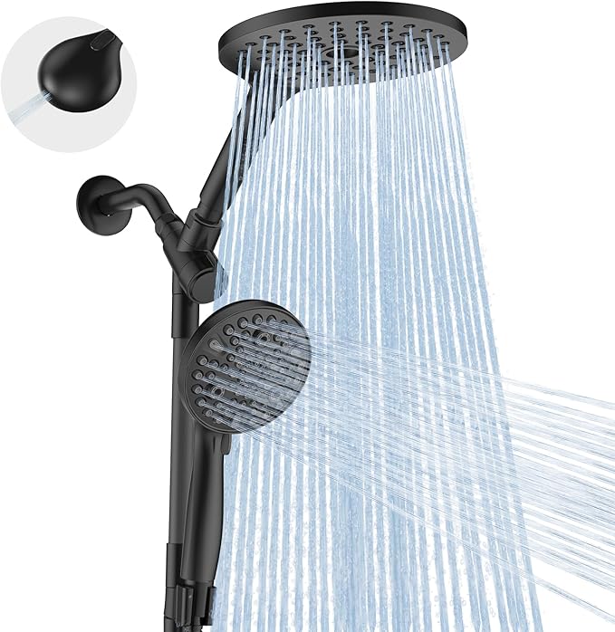 MakeFit Dual Handheld Shower Head Combo, 2-in-1 Rain Shower Heads System 8 Inch by MakeFit