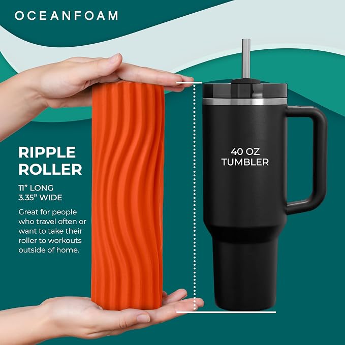 Oceanfoam Ripple Travel Foam Roller Firm Mini Foam Roller - Image 2