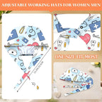 Adjustable Scrub Cap with Buttons & Sweatband, Working Hat with Elastic Tie Back - Image 4