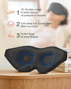 MABAO 2 Packs Sleep Mask for Side Sleeper, Eye Mask for Sleeping Women Men - Image 3