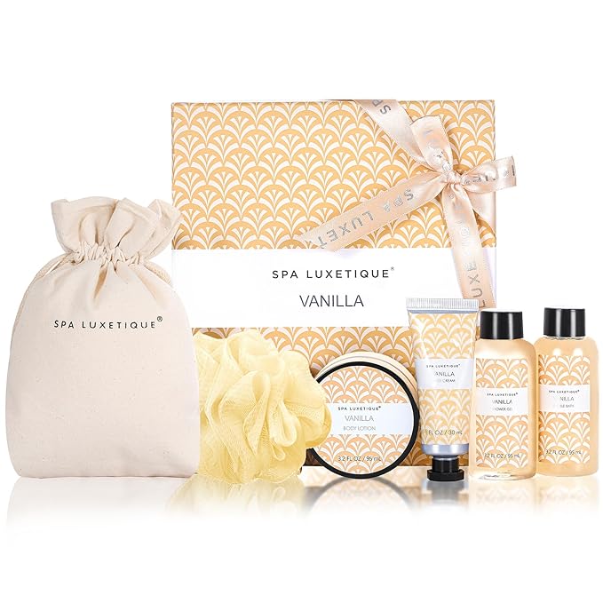 Spa Luxetique Spa Gifts for Women 6pc Vanilla Bath Sets Women Gift by spaluxetique