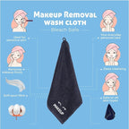 White Classic Bleach Safe Black Makeup Washcloths - Image 5