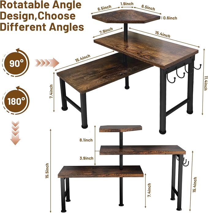 Kitchen Countertop Organizer, 3 Tier Moveable Corner Shelf Kitchen Shelf - Image 4