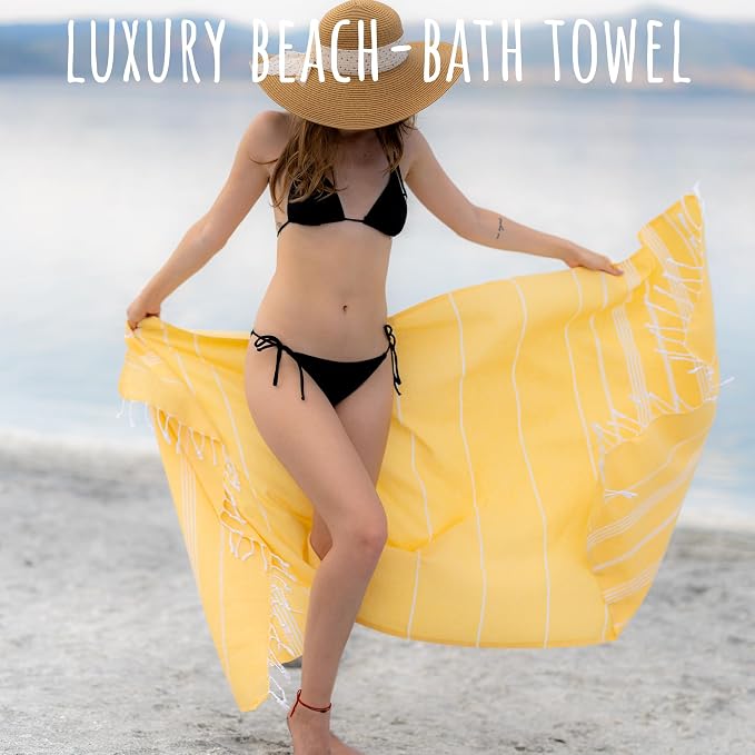 Ray Silver Turkish Beach Towel – 100% Cotton 40x71 Quick Dry Oversized Sand - Image 4