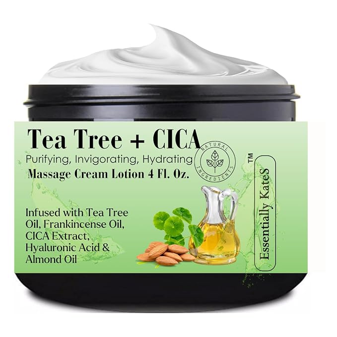 Essentially KateS Tea Tree 2.5% Body Cream Massage Lotions 4 oz, Infused by EssentiallyKateS