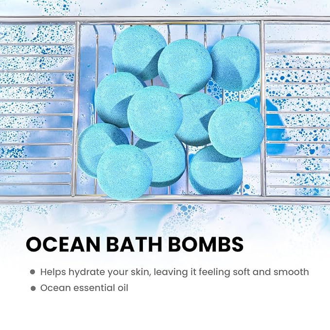 Bath Bombs for Women, BODY & EARTH 10 X 3.5 oz Ocean Bath Bomb Gift Sets - Image 2
