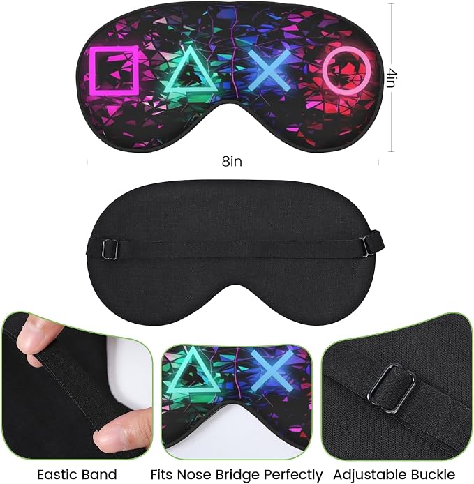 2 Pcs Boys Sleep Eye Mask, Guys Blackout Sleeping Silk Mask - Image 2