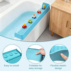 Bathtub Splash Guard for Kids, 2.6 FT Silicone Bathtub Play Shelf - Image 3