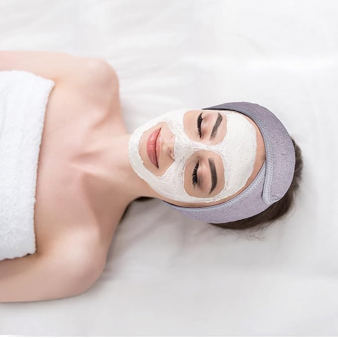 Facial Spa Headbands 4 PCS, Makeup Shower Bath Wrap Sport Headband Terry Cloth - Image 5