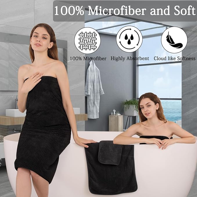 Ycosy 4 Pack Extra Large Microfiber Bath Towels Set, 35x70 inches, Less Lint - Image 4