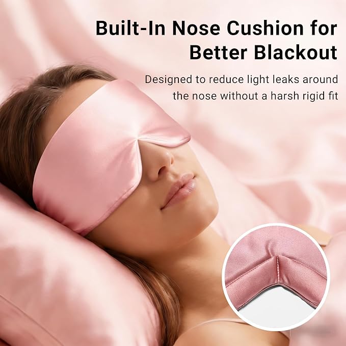Mulberry Silk Sleep Mask for Women, 100% Blackout Eye Mask for Sleeping - Image 3