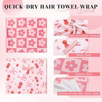 2 Pcs 40 x 24 Inches Large Microfiber Hair Towels Quick Dry Hair Towel Wrap - Image 3