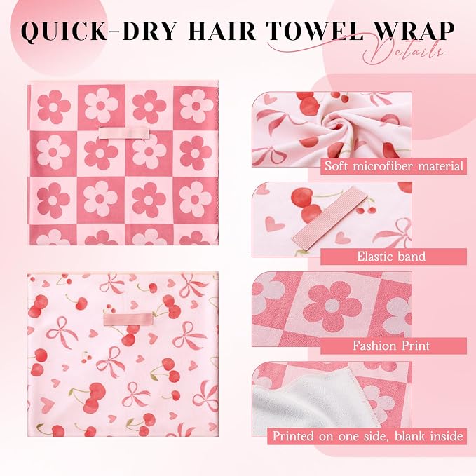 2 Pcs 40 x 24 Inches Large Microfiber Hair Towels Quick Dry Hair Towel Wrap - Image 3