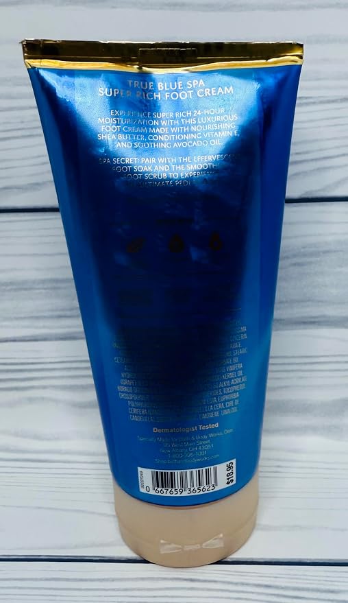 Bath & Body Works Body True Blue Spa Smoothing Super Rich Foot Cream 8 Ounces - Image 2