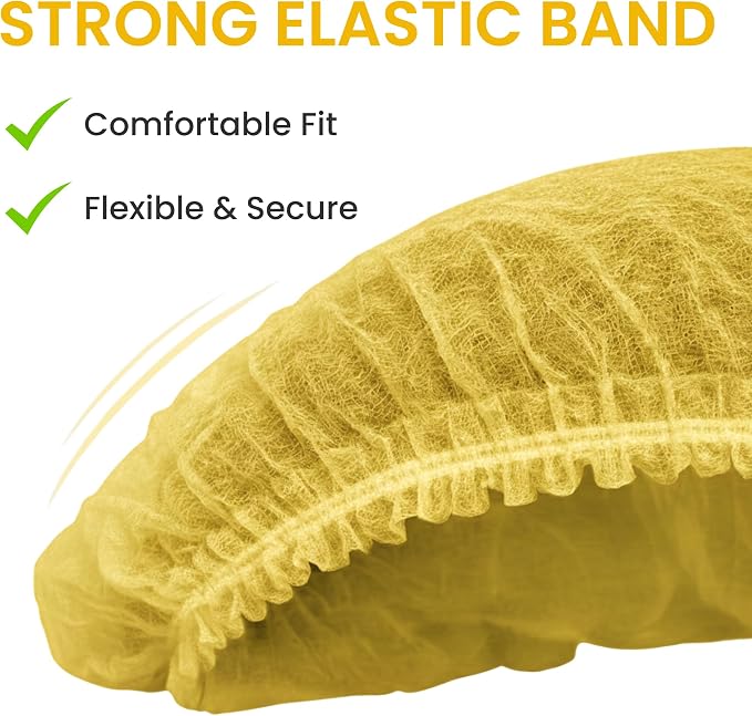 Disposable Bouffant Caps 21 Inch Non Woven Hair Net Elastic Head Cover - Image 9