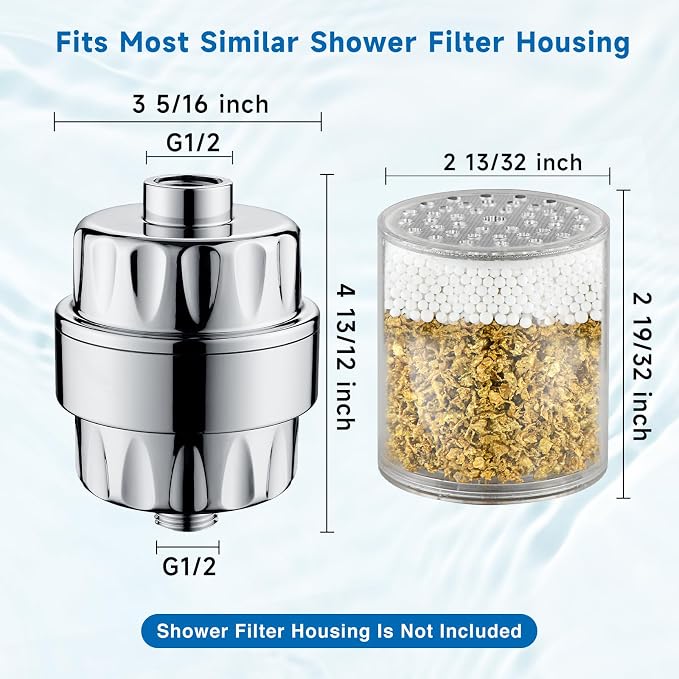BRIGHT SHOWERS Replacement Shower Filter Cartridge 2 Pack - Image 7