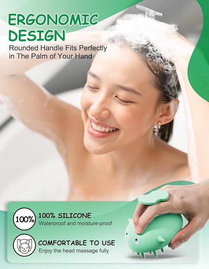 Scalp Massager Hair Growth Shampoo Brush, Silicone Scalp Scrubber Shower Scalp - Image 5