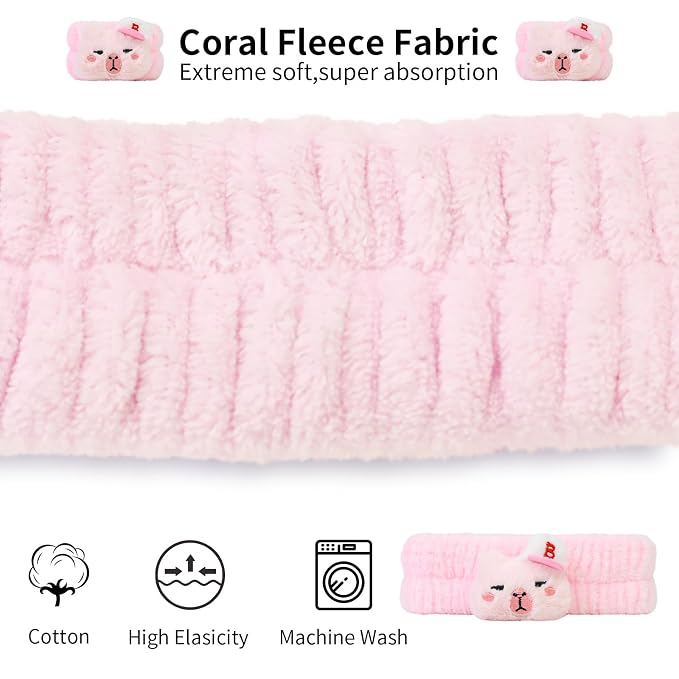 Kawaii Spa Headband and Wristband Set - Image 4