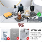 4PCS Stone Drying Trays for Bathroom Sink and Kitchen Counter, Water Absorbing - Image 5