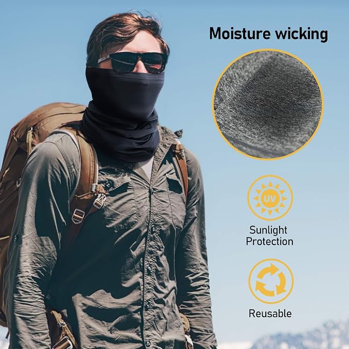 TICONN Neck Gaiter Face Cover Scarf, Neck Warmer Breathable Sun & Wind-proof - Image 3