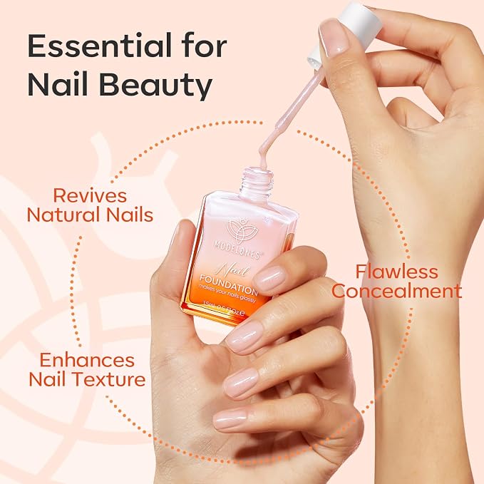 modelones Nail Strengthener, Glitter Clear Nail Natural Concealer Foundation - Image 5